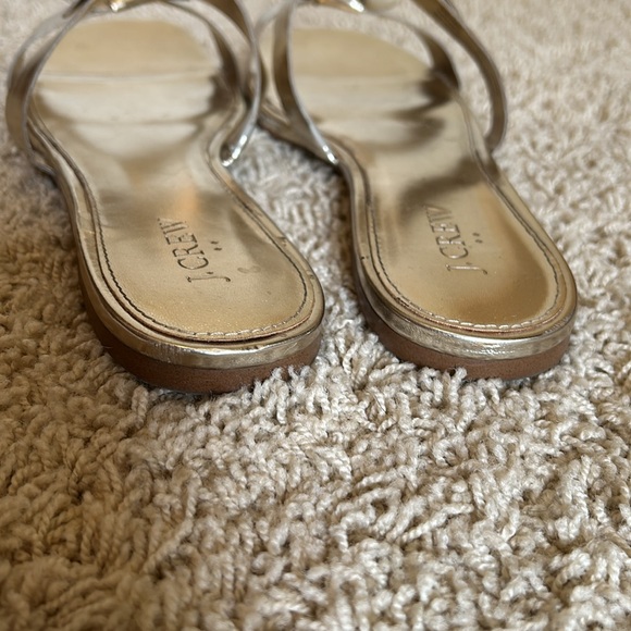J. Crew Knotted Bow Gold Metallic Sandals Size 11 - Picture 4 of 7